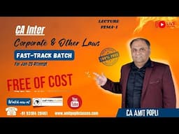 Lect 7 FEMA || CA Inter Corporate & Other Law Free Fastrack Batch || Jan 25 Exam || CA Amit Popli