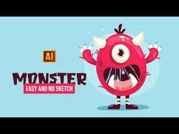 DRAWING A MONSTER IN CARTOON STYLE IN ADOBE ILLUSTRATOR