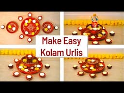 Easy, Low Budget, Beautiful Urli Making using Plant Saucers| Diwali Urli Decoration Ideas| KolamUrli