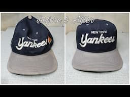 New York Yankees double line script snapback cap restoration