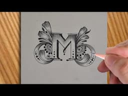 How to make beautiful and simple M letter tattoo design with pencil || simple drawing || art video