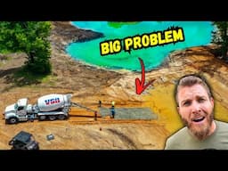 BIG PROBLEM while Finishing Backyard Pond!! (Boat Ramp, Dock, Fish Structure)