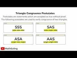 [TAGALOG] Triangle Congruence Postulates How to Tell if Triangles are Congruent Geometry Tagalog