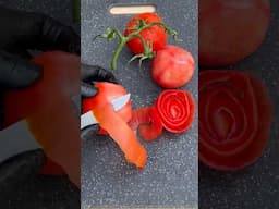 Super Salad Tomato Carving Garnish #SuperSalad #cuttingskills #fooddecoration