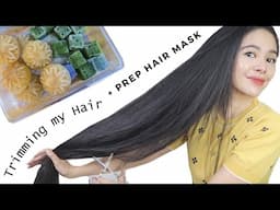 Trim My Hair With Me & Watch Me Prep My DIY Hair Growth Hair Mask & Hair  Rinse