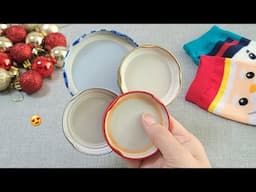 VERY Beautiful ! Christmas decoration idea with Jar lids - Genius recycling crafts - DIY hacks