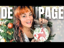 I created 28 DIY Christmas ornaments using decoupage