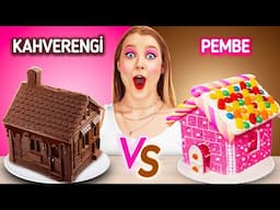 ÇİKOLATA EVİ İNŞA ETTİM 🍫 Tatlı Şeker Meydan Okuması & Eğlenceli Yiyecek Dekorasyon Fikirleri 123 GO