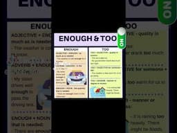 too vs Enough  #english