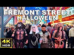 [4K HDR] Fremont Street Las Vegas Halloween Walking Tour | 2024