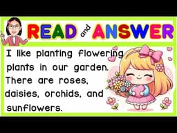 SHORT STORY WITH QUESTIONS | READING COMPREHENSION | Learn to Read | Practice Reading