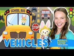 Learn Vehicles for Toddlers | Firetruck, Cars, Train & Wheels on The Bus | Videos for Kids