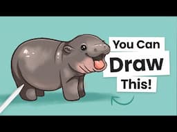 How To Draw Moo Deng 🦛 Super Cute & Easy Tutorial