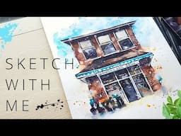 LOOSE WATERCOLOR STYLE URBAN SKETCH | Sketch My City #20 - Splashy, Relaxed Watercolor 🎨