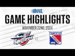 OHL Highlights: Windsor Spitfires @ Kitchener Rangers Nov. 22, 2024