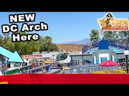 DC Universe Arch & Opening Date REVEALED! | Wonder Woman CONSTRUCTION | Six Flags Magic Mountain