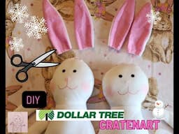 No sew Dollar Tree Bunny Rabbit Makeover ~ Easter Christmas Winter ~ How to ~ DiY SNOWMAN CRAFT IDEA