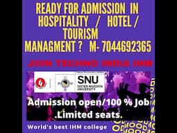 Techno India IHM, The best Hospitality and Hotel management University in Kolkata under SNU