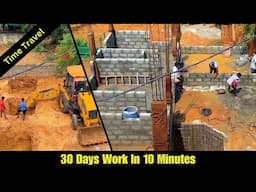 Step By Step Indian 30*40 house construction, time lapse - 30 Days work in 10 Minutes