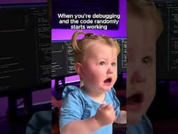 When your code starts randomly working #tech #coding #programmingmemes