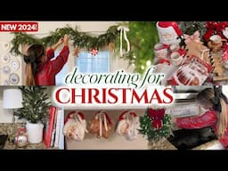 CHRISTMAS DECORATE WITH ME 2024 🎄| DECORATING MY HOUSE FOR CHRISTMAS | traditional Christmas decor🎅🏻