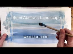 Watercolour Landscape Process | Semi Abstract Blue Landscape