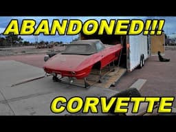 Pulling An ABANDONED 1963 CORVETTE Convertible Out Of A Race Car Trailer For the FIRST TIME!!!