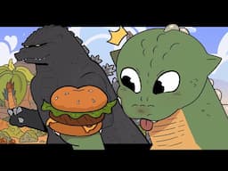 Godzilla Jr. Makes A Burger [Godzilla Animation]