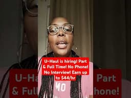 U-Haul is hiring!! Part & Full Time WFH Jobs No Interview No Phone#shorts