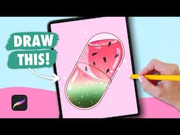 Draw With Me - Watermelon Capsule | Procreate Digital Art Drawing Tutorial for Beginners