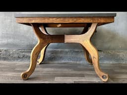 RESTORING an old solid OAK side table WHILE ADDING a modern new SPIN TO IT || FURNITURE WOODSHOP