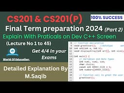 cs201 final term preparation 2024 subjective | cs201p final preparations subjective|cs201 final term