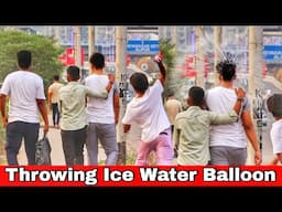 Throwing Ice Water Balloons at People - Epic Reactions | The Crazy Infinity