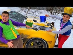 Mr. Joker on Camaro Stole Car VS Mr. Joe on Hover for Kids