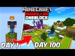 I Survived 100 Days on One Block Skyblock in Hardcore Minecraft!