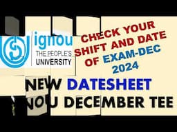 Latest changes in IGNOU Datesheet DECEMBER TEE EXAMS #ignou