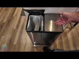 dual trash can for garbage and recycling