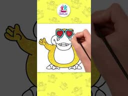 How to Draw a Cute Dinosaur #shorts #howtodraw #drawing #youtubeshorts