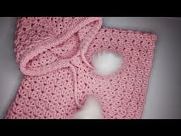 Crochet #90 How to crochet hooded winter poncho for girls 1-5 y