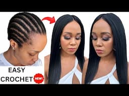 🔥 HOW TO INSTALL STRAIGHT HAIR CROCHET BRAIDS: EASY STEP-BY-STEP TUTORIAL | NO LEAVE-OUT / Tupo1