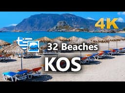 Top 32 Beaches of Kos (Κως),  Greece 🇬🇷 ► Travel video, 4K Travel in Ancient Greece #TouchGreece