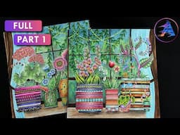 Coloring Tutorial: Pots | Part 1 The background | WORLD OF FLOWERS coloring book by Johanna Basford