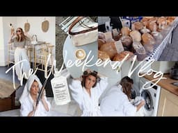 SPEND THE WEEKEND WITH ME | farmers markets, sunday reset, coffee dates, cinnamon rolls & hair wash