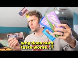 American tries European Chocolate (Milka) for the first time