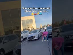 She almost caught the keys to her new car! #carsalesman #cardealership #carsunlocked