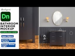 Adobe Dimension 3.2 | 3D Interior Bathroom Design speed build | Adobe Dimension