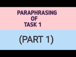 How to paraphrase in task 1(Part1)..Useof synonyms in rephrasing.IELTS task 1