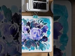 Watercolor Florals in a Limited Color Palette 💚💙💜