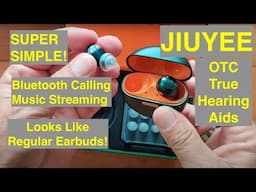 JIUYEE Easy OTC Hearing Aids with BT Calling & Streaming -Simple to use- Ideal for Tech Challenged