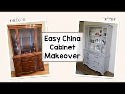 DIY China Cabinet Makeover | Furniture Transformation Vlog